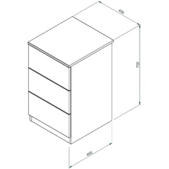 House Beautiful Honest Narrow Chest Of Drawers - Gloss Grey Slab (W) 450mm X (H) 756mm -Famous Furniture Store 13999821 7005005578503985