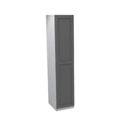 House Beautiful Realm Single Wardrobe, White Carcass - Carbon Grey Shaker Door (W) 450mm X (H) 2196mm