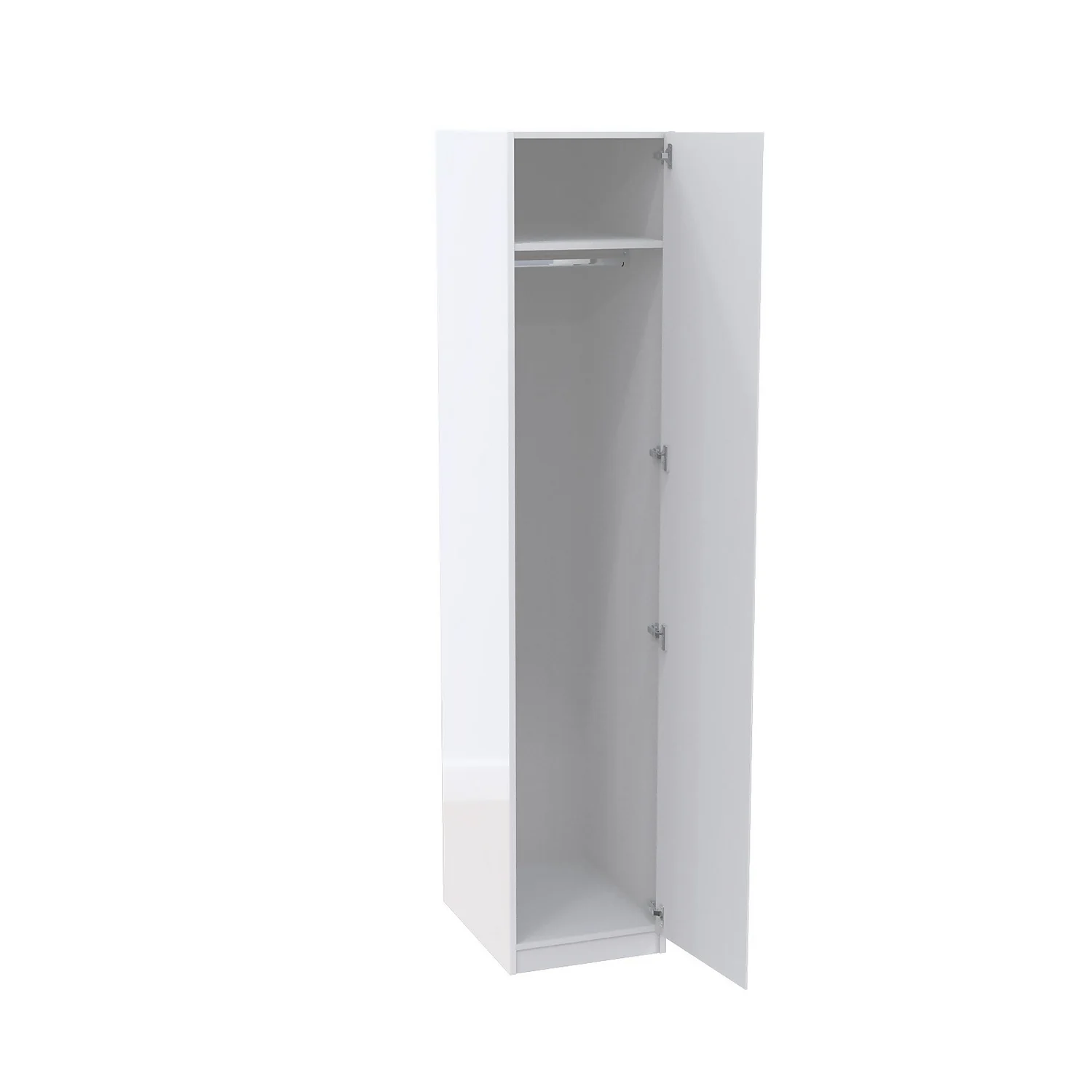 House Beautiful Escape Single Wardrobe, White Carcass - Gloss White Handleless Door (W) 450mm x (H) 2196mm House Beautiful Escape Single Wardrobe, White Carcass - Gloss White Handleless Door (W) 450mm X (H) 2196mm -Famous Furniture Store 13999829 9685005575704184