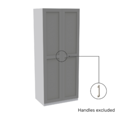 House Beautiful Realm Double Wardrobe, White Carcass - Grey Shaker Doors (W) 900mm X (H) 2196mm 2 House Beautiful Realm Double Wardrobe, White Carcass - Grey Shaker Doors (W) 900mm X (H) 2196mm -Famous Furniture Store 13999835 1095005573432023