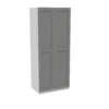 House Beautiful Realm Double Wardrobe, White Carcass - Grey Shaker Doors (W) 900mm X (H) 2196mm