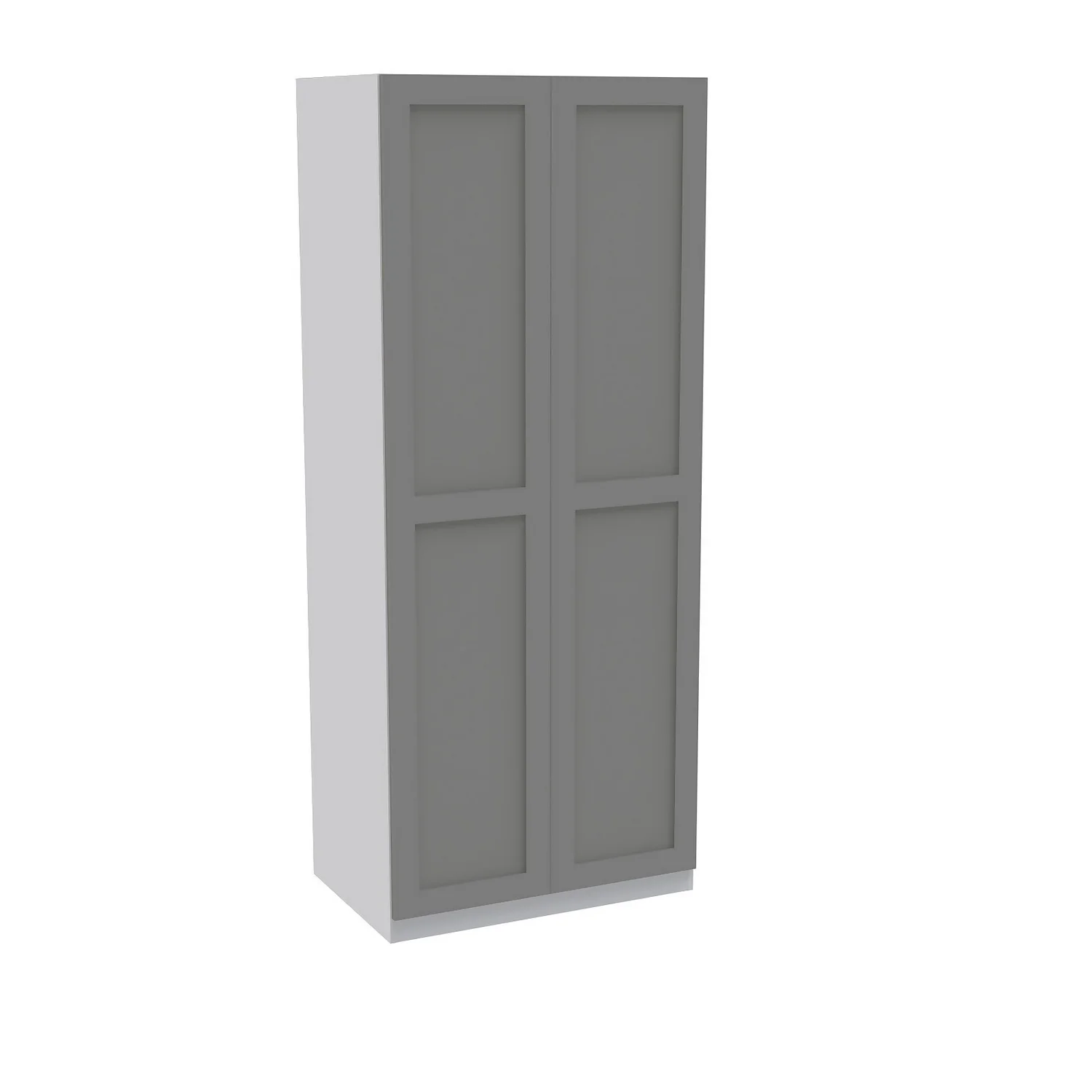 House Beautiful Realm Double Wardrobe, White Carcass - Grey Shaker Doors (W) 900mm x (H) 2196mm House Beautiful Realm Double Wardrobe, White Carcass - Grey Shaker Doors (W) 900mm X (H) 2196mm -Famous Furniture Store 13999835 1975005573346514