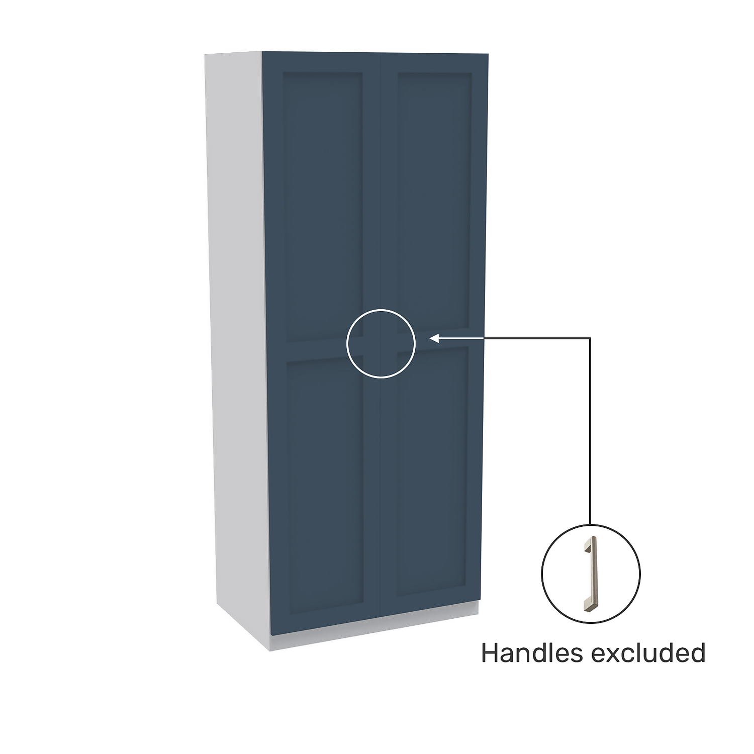 House Beautiful Realm Double Wardrobe, White Carcass - Navy Blue Shaker Doors (W) 900mm x (H) 2196mm House Beautiful Realm Double Wardrobe, White Carcass - Navy Blue Shaker Doors (W) 900mm X (H) 2196mm -Famous Furniture Store 13999836 4185007373350108