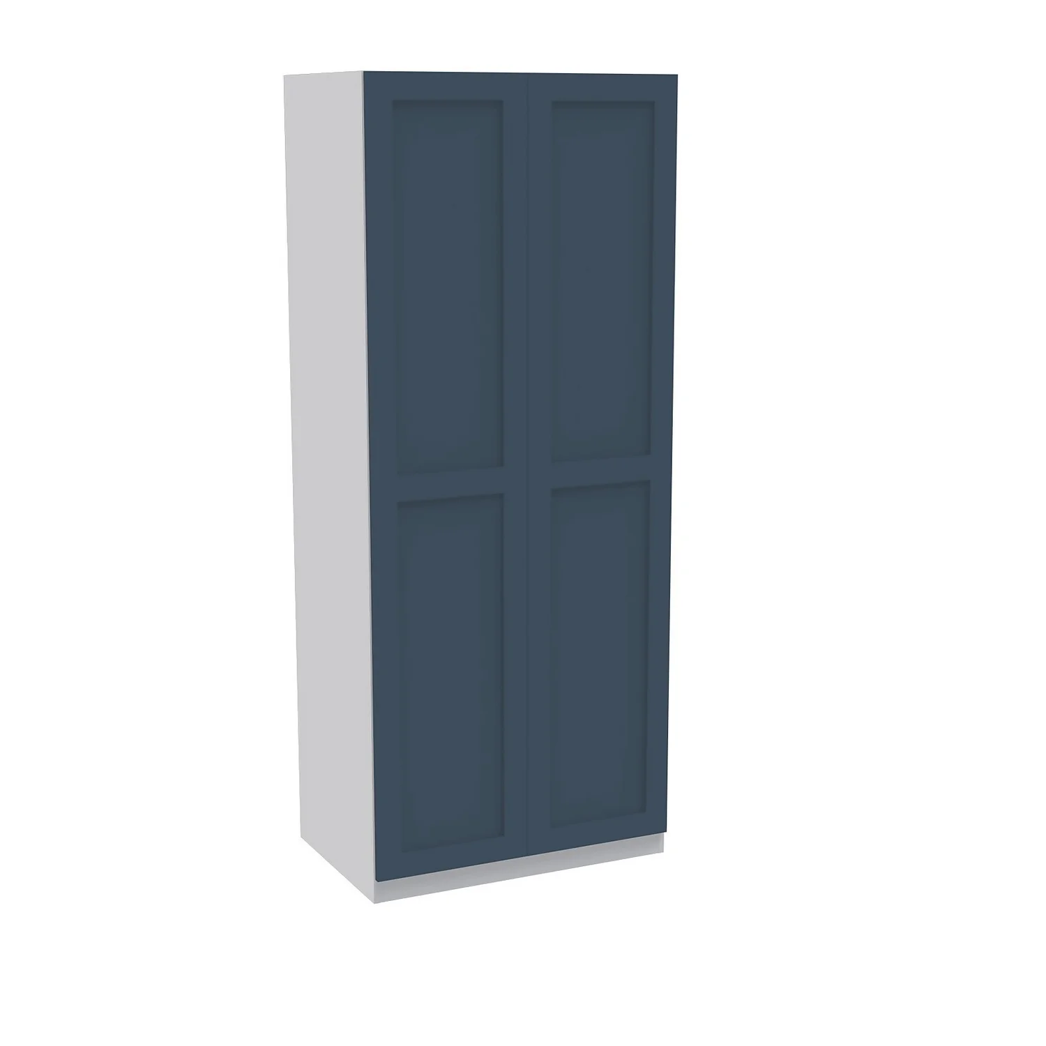 House Beautiful Realm Double Wardrobe, White Carcass - Navy Blue Shaker Doors (W) 900mm x (H) 2196mm House Beautiful Realm Double Wardrobe, White Carcass - Navy Blue Shaker Doors (W) 900mm X (H) 2196mm -Famous Furniture Store 13999836 6075005573031943