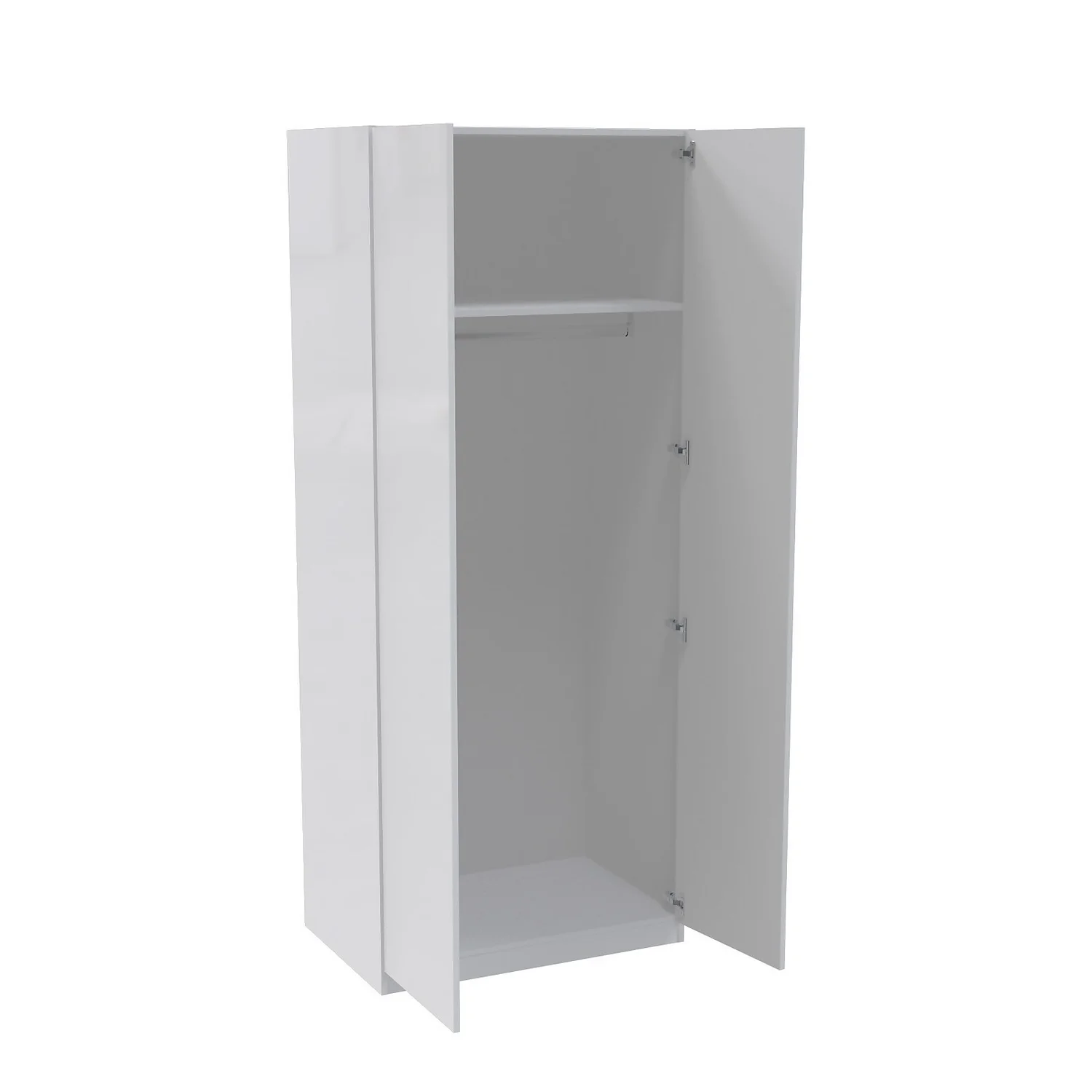 House Beautiful Honest Double Wardrobe, White Carcass - Gloss White Slab Doors (W) 900mm x (H) 2196mm House Beautiful Honest Double Wardrobe, White Carcass - Gloss White Slab Doors (W) 900mm X (H) 2196mm -Famous Furniture Store 13999840 1575005578290076