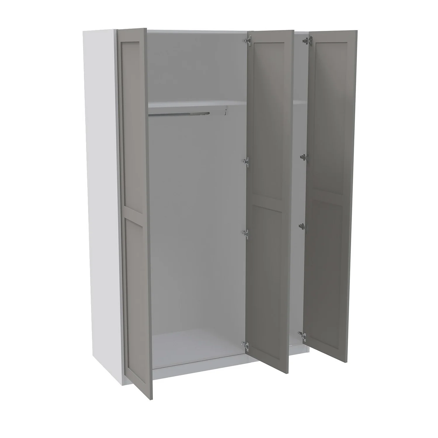House Beautiful Realm Triple Wardrobe, White Carcass - Grey Shaker Doors (W) 1350mm x (H) 2196mm House Beautiful Realm Triple Wardrobe, White Carcass - Grey Shaker Doors (W) 1350mm X (H) 2196mm -Famous Furniture Store 13999843 1725007393485208