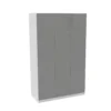 House Beautiful Honest Triple Wardrobe, White Carcass - Gloss Grey Slab Doors (W) 1350mm X (H) 2196mm
