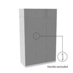 House Beautiful Honest Triple Wardrobe, White Carcass - Gloss Grey Slab Doors (W) 1350mm X (H) 2196mm 2 House Beautiful Honest Triple Wardrobe, White Carcass - Gloss Grey Slab Doors (W) 1350mm X (H) 2196mm -Famous Furniture Store 13999849 1335005574863632