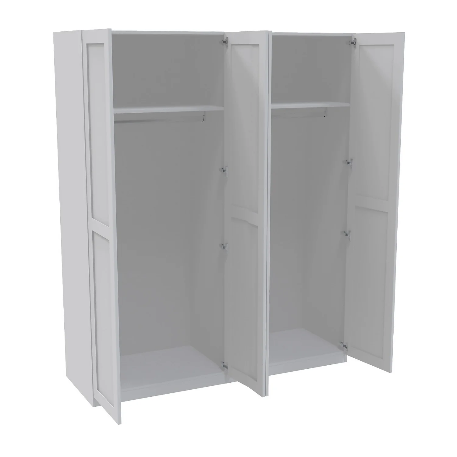 House Beautiful Realm Quad Wardrobe, White Carcass - White Shaker Doors (W) 1800mm x (H) 2196mm House Beautiful Realm Quad Wardrobe, White Carcass - White Shaker Doors (W) 1800mm X (H) 2196mm -Famous Furniture Store 13999850 1905007600560502