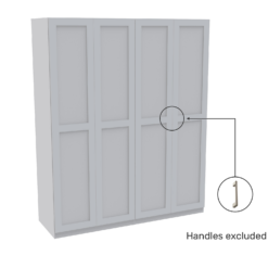 House Beautiful Realm Quad Wardrobe, White Carcass - White Shaker Doors (W) 1800mm X (H) 2196mm 2 House Beautiful Realm Quad Wardrobe, White Carcass - White Shaker Doors (W) 1800mm X (H) 2196mm -Famous Furniture Store 13999850 9995005574173605