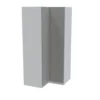 House Beautiful Escape Corner Wardrobe, White Carcass - Gloss Grey Handleless Doors (W) 1053mm X (H) 2196mm