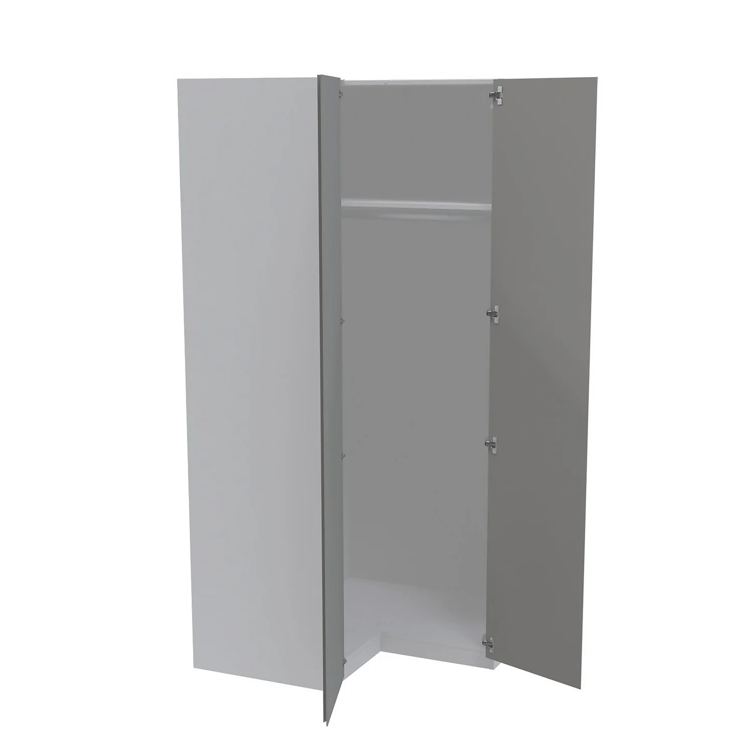 House Beautiful Escape Corner Wardrobe, White Carcass - Gloss Grey handleless Doors (W) 1053mm x (H) 2196mm House Beautiful Escape Corner Wardrobe, White Carcass - Gloss Grey Handleless Doors (W) 1053mm X (H) 2196mm -Famous Furniture Store 13999863 4145005572273861