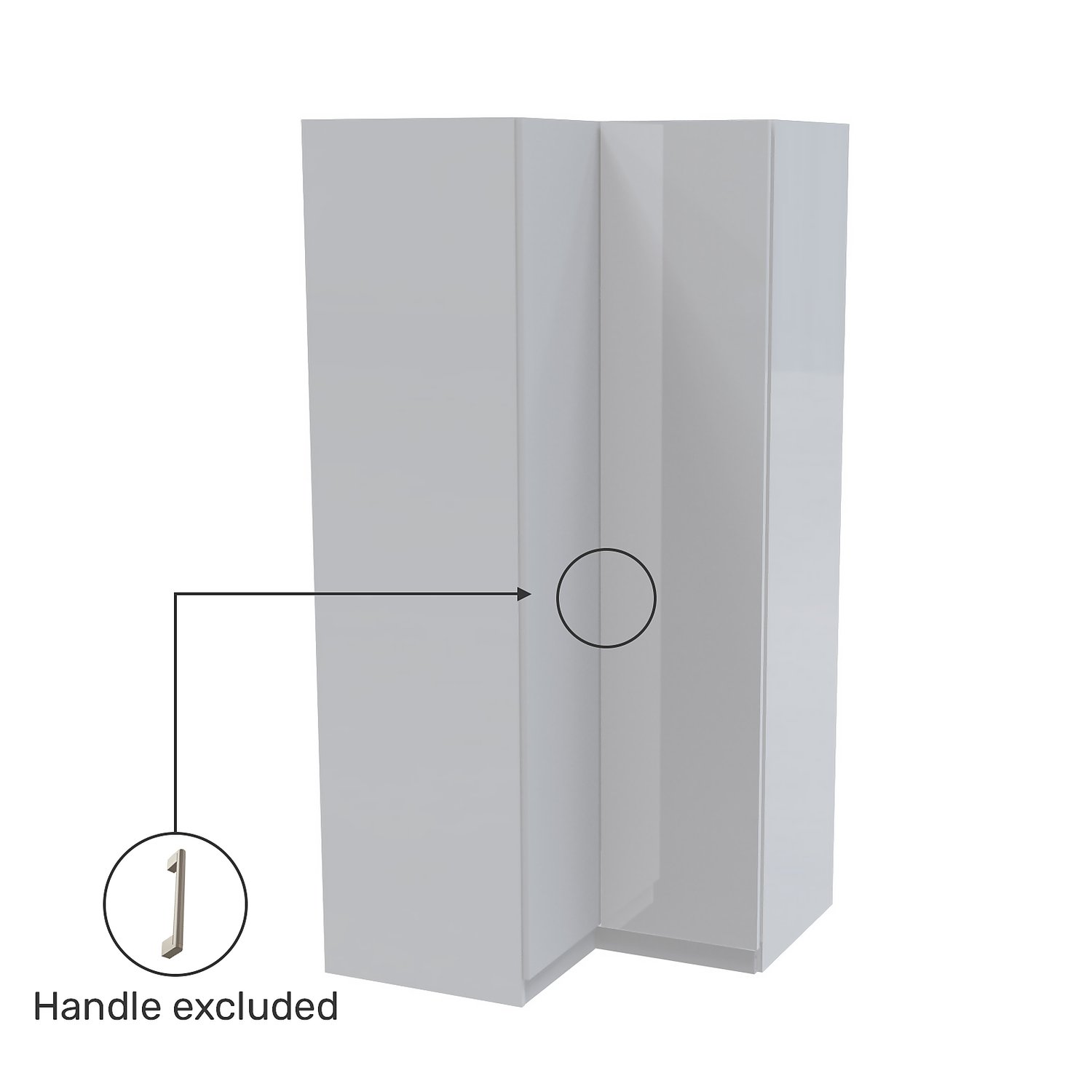 House Beautiful Honest Corner Wardrobe, White Carcass - Gloss White Slab Doors (W) 1053mm x (H) 2196mm House Beautiful Honest Corner Wardrobe, White Carcass - Gloss White Slab Doors (W) 1053mm X (H) 2196mm -Famous Furniture Store 13999864 1585012795476806