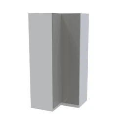 House Beautiful Honest Corner Wardrobe, White Carcass - Gloss Grey Slab Doors (W) 1053mm X (H) 2196mm