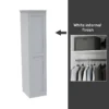 House Beautiful Realm Fitted Look Single Wardrobe, White Carcass - White Shaker Door (W) 551mm X (H) 2256mm