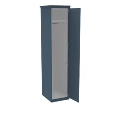 House Beautiful Realm Fitted Look Single Wardrobe, White Carcass - Navy Blue Shaker Door (W) 551mm X (H) 2256mm -Famous Furniture Store 13999869 9775007592998063