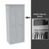 House Beautiful Realm Fitted Look Double Wardrobe, White Carcass - White Shaker Doors (W) 1001mm X (H) 2256mm
