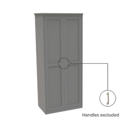 House Beautiful Realm Fitted Look Double Wardrobe, White Carcass - Grey Shaker Doors (W) 1001mm X (H) 2256mm -Famous Furniture Store 13999875 1765006037211590