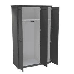 House Beautiful Realm Fitted Look Triple Wardrobe, White Carcass - Carbon Grey Shaker Doors (W) 1451mm X (H) 2256mm -Famous Furniture Store 13999884 1275011811614905