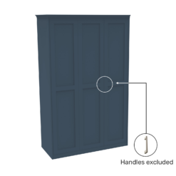 House Beautiful Realm Fitted Look Triple Wardrobe, White Carcass - Navy Blue Shaker Doors (W) 1451mm X (H) 2256mm -Famous Furniture Store 13999886 2935005586164605