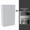 House Beautiful Honest Fitted Look Triple Wardrobe, White Carcass - Gloss White Slab Doors (W) 1390mm X (H) 2226mm