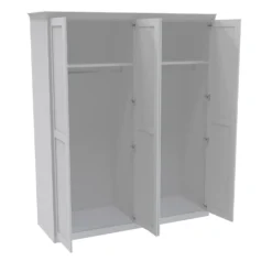 House Beautiful Realm Fitted Look Quad Wardrobe, White Carcass - White Shaker Doors (W) 1901mm X (H) 2256mm -Famous Furniture Store 13999890 9355007395276916