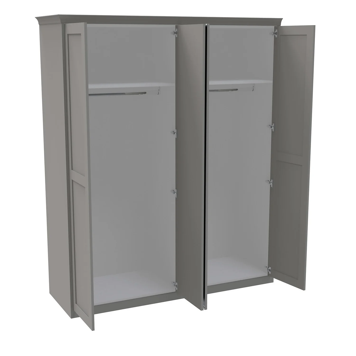 House Beautiful Realm Fitted Look Quad Wardrobe, White Carcass - Grey Shaker Doors (W) 1901mm x (H) 2256mm House Beautiful Realm Fitted Look Quad Wardrobe, White Carcass - Grey Shaker Doors (W) 1901mm X (H) 2256mm -Famous Furniture Store 13999891 1295007393534390