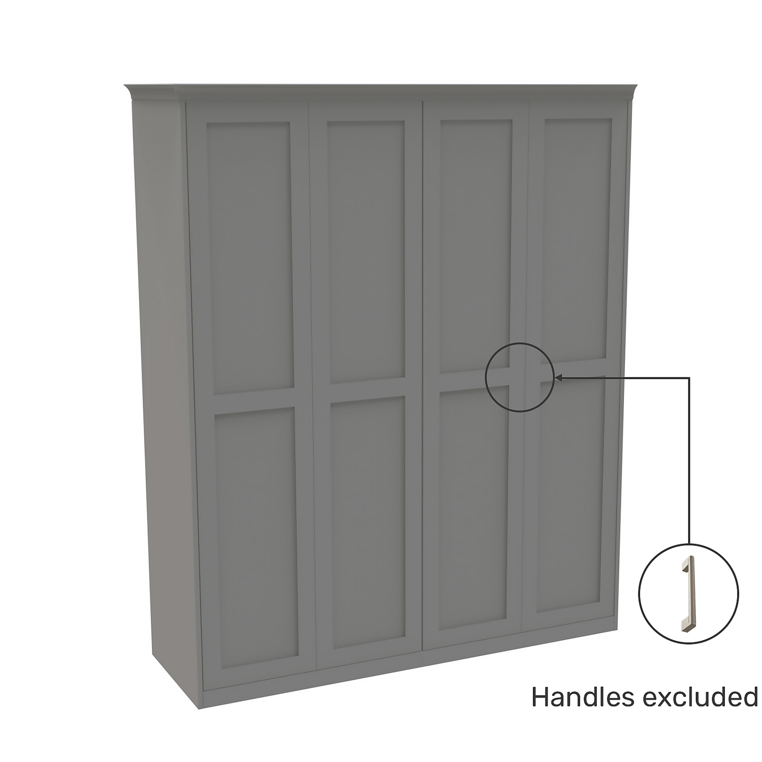 House Beautiful Realm Fitted Look Quad Wardrobe, White Carcass - Grey Shaker Doors (W) 1901mm x (H) 2256mm House Beautiful Realm Fitted Look Quad Wardrobe, White Carcass - Grey Shaker Doors (W) 1901mm X (H) 2256mm -Famous Furniture Store 13999891 7285006037216759