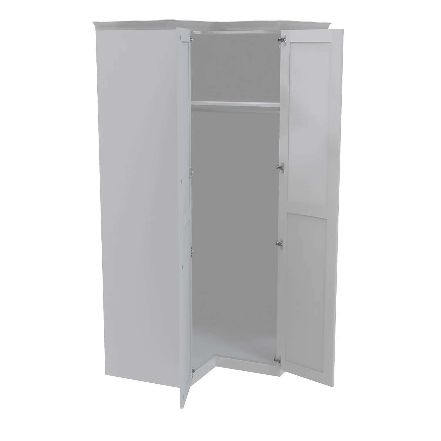 House Beautiful Realm Fitted Look Corner Wardrobe, White Carcass - White Shaker Doors (W) 1103mm x (H) 2256mm House Beautiful Realm Fitted Look Corner Wardrobe, White Carcass - White Shaker Doors (W) 1103mm X (H) 2256mm -Famous Furniture Store 13999898 1535007395227269