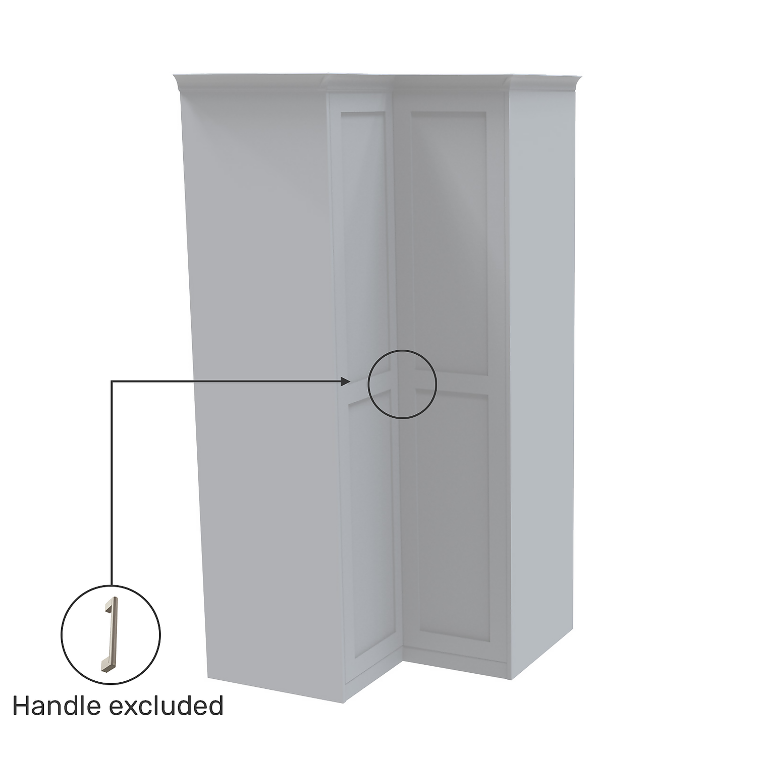 House Beautiful Realm Fitted Look Corner Wardrobe, White Carcass - White Shaker Doors (W) 1103mm x (H) 2256mm House Beautiful Realm Fitted Look Corner Wardrobe, White Carcass - White Shaker Doors (W) 1103mm X (H) 2256mm -Famous Furniture Store 13999898 6525012795526903