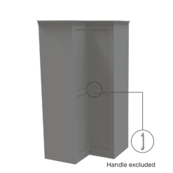 House Beautiful Realm Fitted Look Corner Wardrobe, White Carcass - Grey Shaker Doors (W) 1103mm X (H) 2256mm -Famous Furniture Store 13999899 1025006037206604