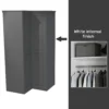 House Beautiful Realm Fitted Look Corner Wardrobe, White Carcass - Carbon Grey Shaker Doors (W) 1103mm X (H) 2256mm