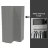 House Beautiful Honest Fitted Look Corner Wardrobe, White Carcass - Gloss Grey Slab Doors (W) 1073mm X (H) 2226mm