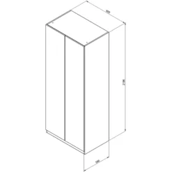 House Beautiful Honest Double Wardrobe, Grey Carcass - Gloss White Slab Doors (W) 900mm X (H) 2196mm -Famous Furniture Store 13999923 1435005576131651