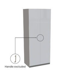 House Beautiful Honest Double Wardrobe, Grey Carcass - Gloss White Slab Doors (W) 900mm X (H) 2196mm -Famous Furniture Store 13999923 1565005576001301