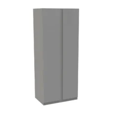 House Beautiful Escape Double Wardrobe, Grey Carcass - Gloss Grey Handleless Doors (W) 900mm X (H) 2196mm