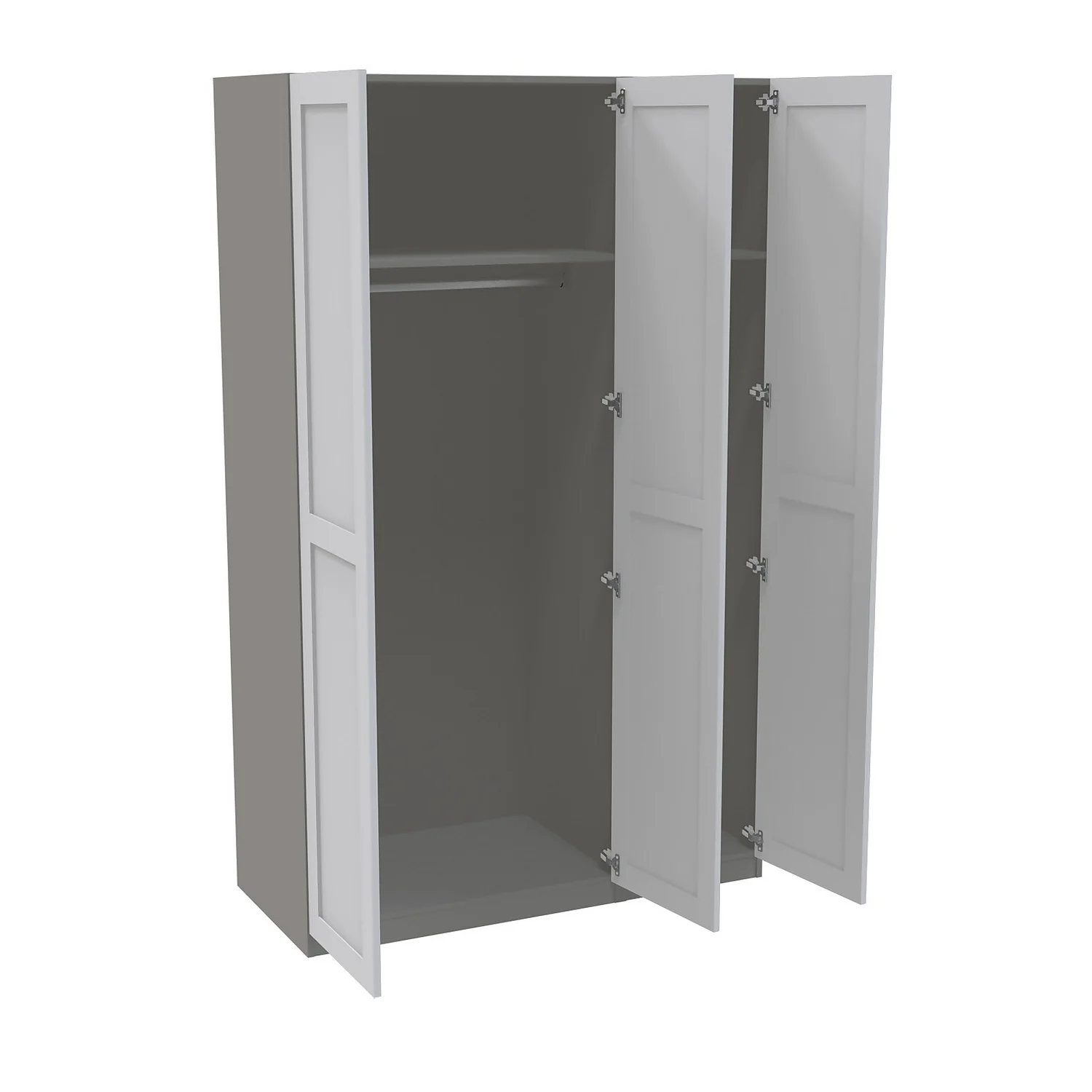 House Beautiful Realm Triple Wardrobe, Grey Carcass - White Shaker Doors (W) 1350mm x (H) 2196mm House Beautiful Realm Triple Wardrobe, Grey Carcass - White Shaker Doors (W) 1350mm X (H) 2196mm -Famous Furniture Store 13999926 1655007393962463