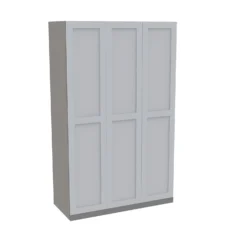 House Beautiful Realm Triple Wardrobe, Grey Carcass - White Shaker Doors (W) 1350mm X (H) 2196mm