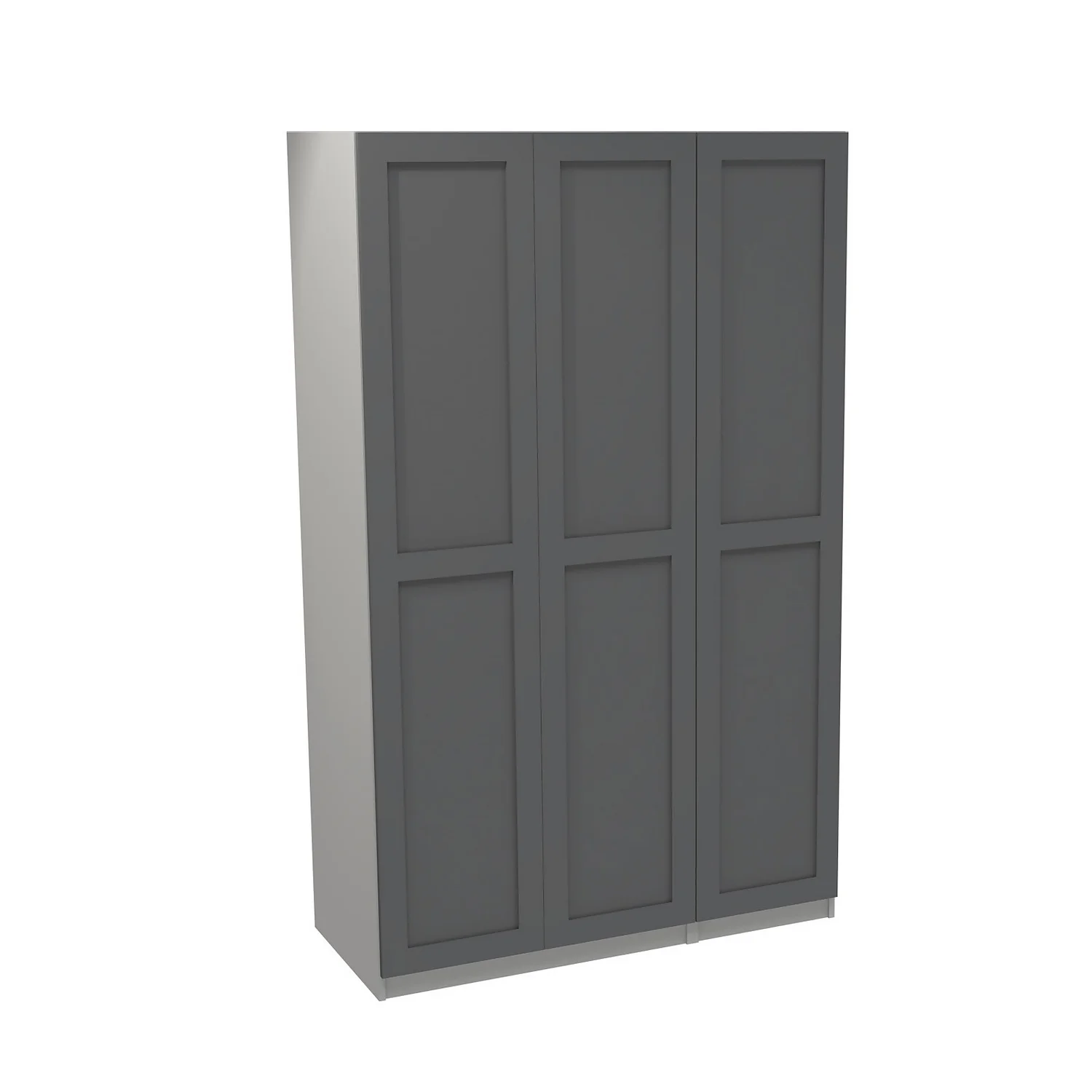 House Beautiful Realm Triple Wardrobe, Grey Carcass - Carbon Grey Shaker Doors (W) 1350mm x (H) 2196mm House Beautiful Realm Triple Wardrobe, Grey Carcass - Carbon Grey Shaker Doors (W) 1350mm X (H) 2196mm -Famous Furniture Store 13999928 5295011808839305