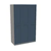 House Beautiful Realm Triple Wardrobe, Grey Carcass - Navy Blue Shaker Doors (W) 1350mm X (H) 2196mm