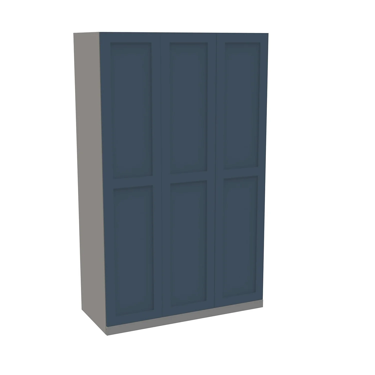 House Beautiful Realm Triple Wardrobe, Grey Carcass - Navy Blue Shaker Doors (W) 1350mm x (H) 2196mm House Beautiful Realm Triple Wardrobe, Grey Carcass - Navy Blue Shaker Doors (W) 1350mm X (H) 2196mm -Famous Furniture Store 13999929 1125005577201826