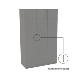 House Beautiful Honest Triple Wardrobe, Grey Carcass - Gloss Grey Slab Doors (W) 1350mm X (H) 2196mm -Famous Furniture Store 13999933 3115005576455570