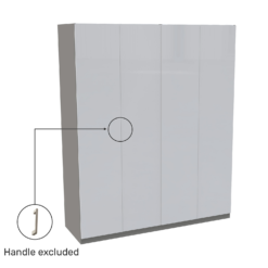 House Beautiful Honest Quad Wardrobe, Grey Carcass - Gloss White Slab Doors (W) 1800mm X (H) 2196mm -Famous Furniture Store 13999934 1795007398853582