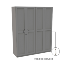 House Beautiful Realm Quad Wardrobe, Grey Carcass - Grey Shaker Doors (W) 1800mm X (H) 2196mm -Famous Furniture Store 13999935 4595005574859186