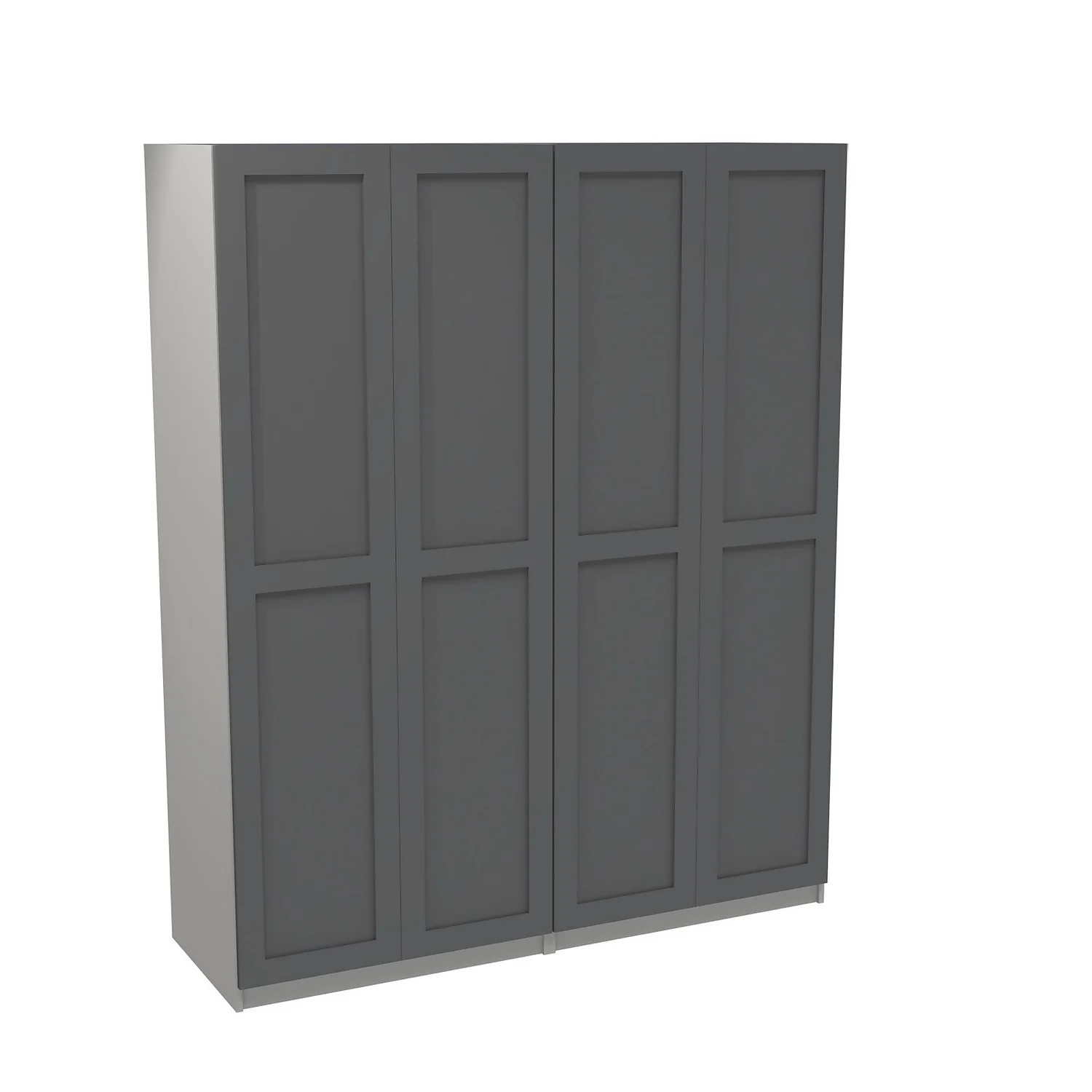 House Beautiful Realm Quad Wardrobe, Grey Carcass - Carbon Grey Shaker Doors (W) 1800mm x (H) 2196mm House Beautiful Realm Quad Wardrobe, Grey Carcass - Carbon Grey Shaker Doors (W) 1800mm X (H) 2196mm -Famous Furniture Store 13999936 1825011808856084
