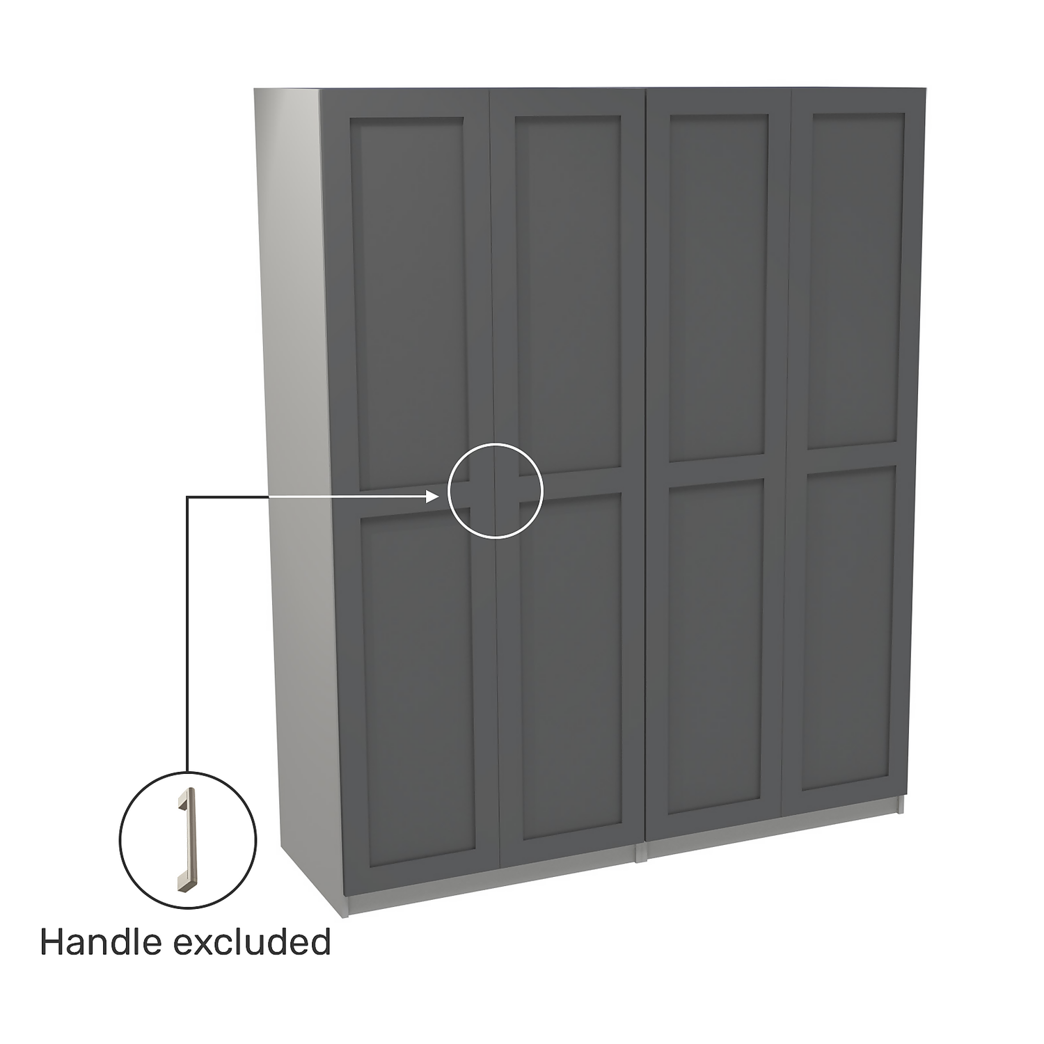 House Beautiful Realm Quad Wardrobe, Grey Carcass - Carbon Grey Shaker Doors (W) 1800mm x (H) 2196mm House Beautiful Realm Quad Wardrobe, Grey Carcass - Carbon Grey Shaker Doors (W) 1800mm X (H) 2196mm -Famous Furniture Store 13999936 4575014911670899