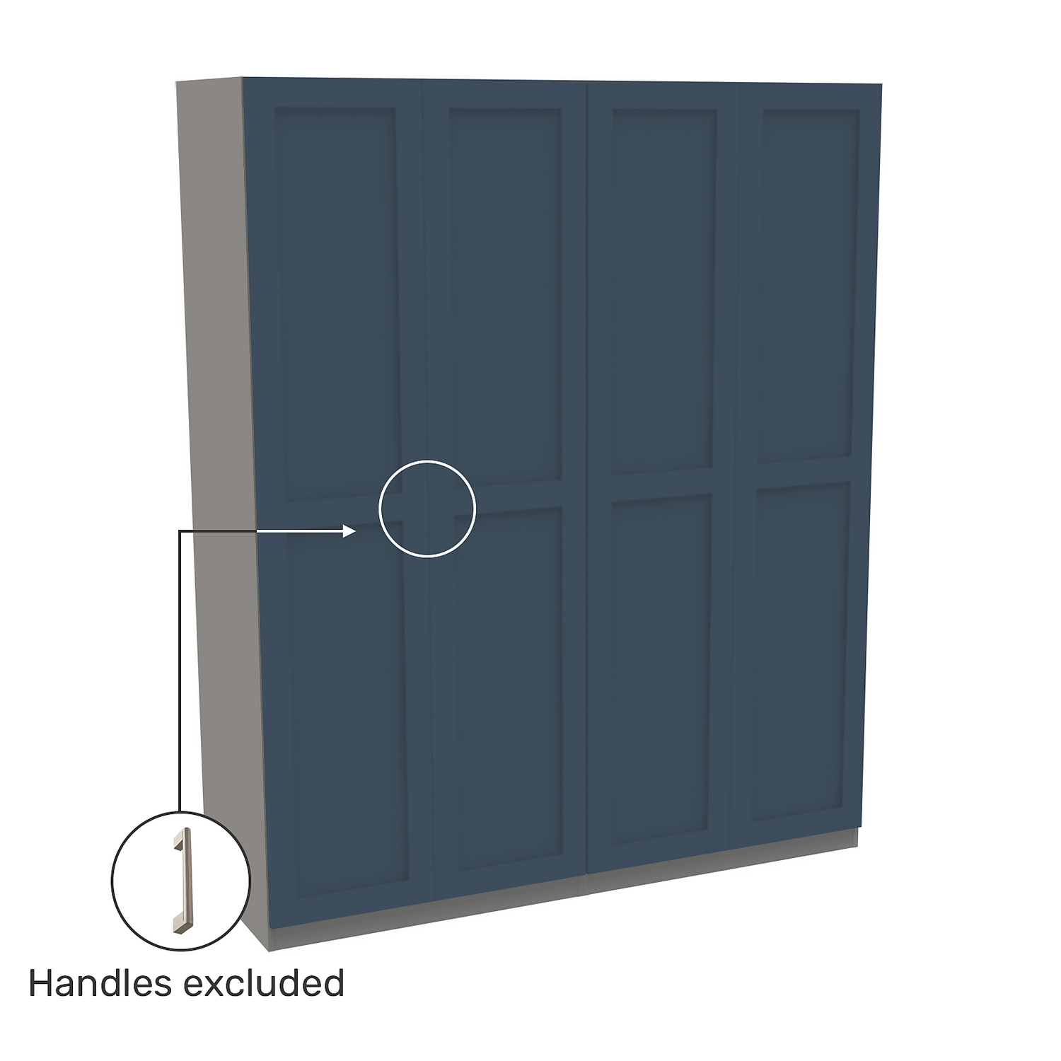 House Beautiful Realm Quad Wardrobe, Grey Carcass - Navy Blue Shaker Doors (W) 1800mm x (H) 2196mm House Beautiful Realm Quad Wardrobe, Grey Carcass - Navy Blue Shaker Doors (W) 1800mm X (H) 2196mm -Famous Furniture Store 13999937 1775007369660912