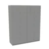 House Beautiful Honest Quad Wardrobe, Grey Carcass - Gloss Grey Slab Doors (W) 1800mm X (H) 2196mm