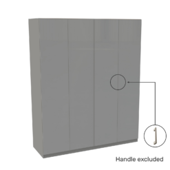 House Beautiful Honest Quad Wardrobe, Grey Carcass - Gloss Grey Slab Doors (W) 1800mm X (H) 2196mm -Famous Furniture Store 13999941 1365005576074279