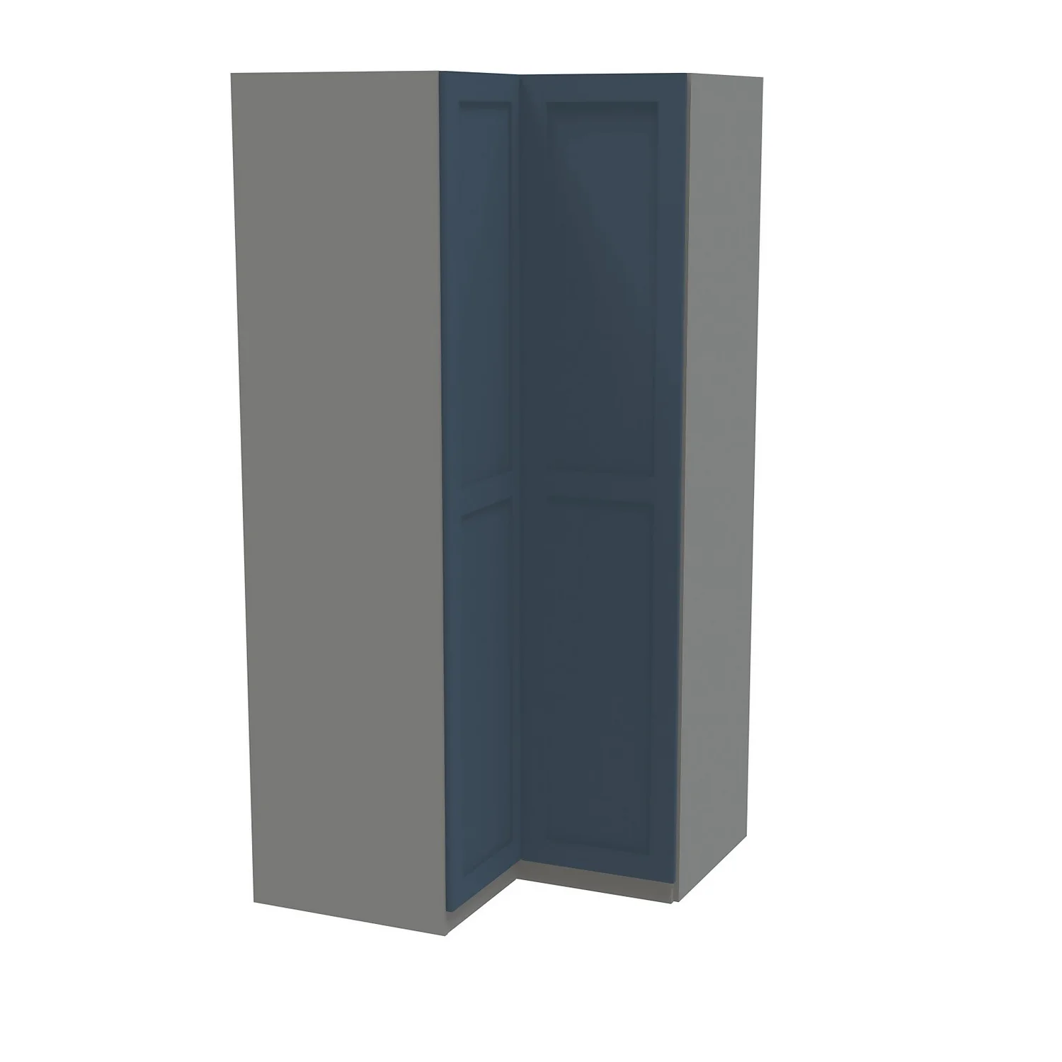 House Beautiful Realm Corner Wardrobe, Grey Carcass - Navy Blue Shaker Doors (W) 1053mm x (H) 2196mm House Beautiful Realm Corner Wardrobe, Grey Carcass - Navy Blue Shaker Doors (W) 1053mm X (H) 2196mm -Famous Furniture Store 13999946 1465005574233773